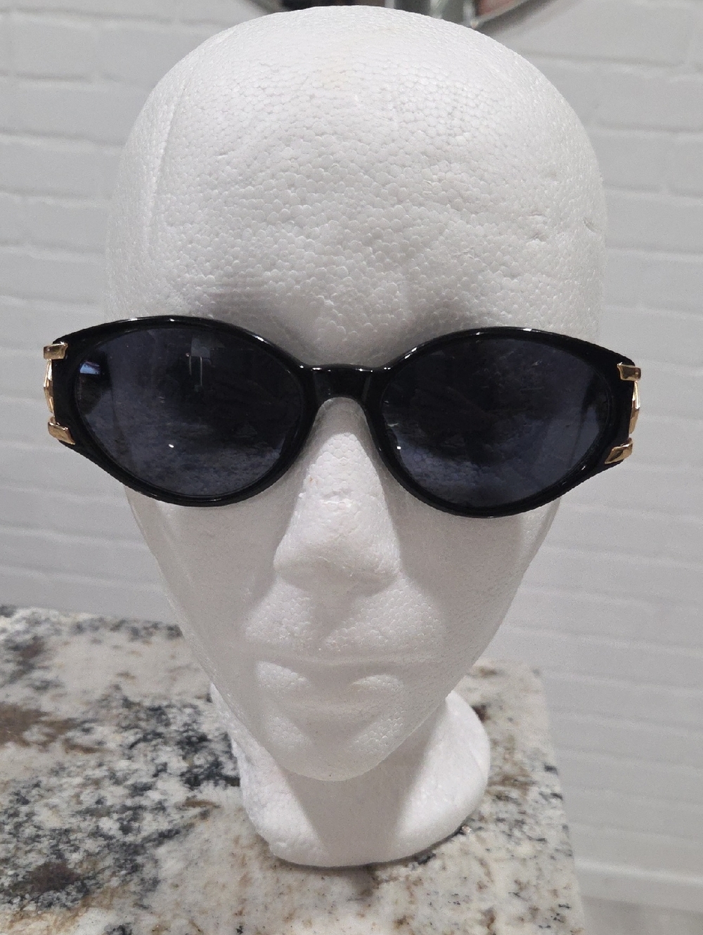 Vintage Genny Oval Sunglasses with Gold Temple Accents